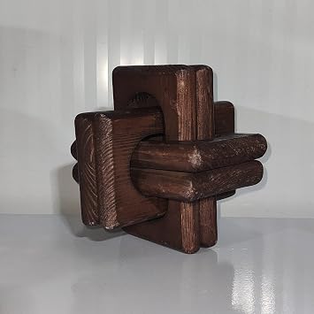 Wood Knot Chain Link Decoration - Hand Carved Decorative Wood Chains - Rustic Objects Modern Home Decor Housewarming Wedding Table Top Desk Shelf Centerpiece