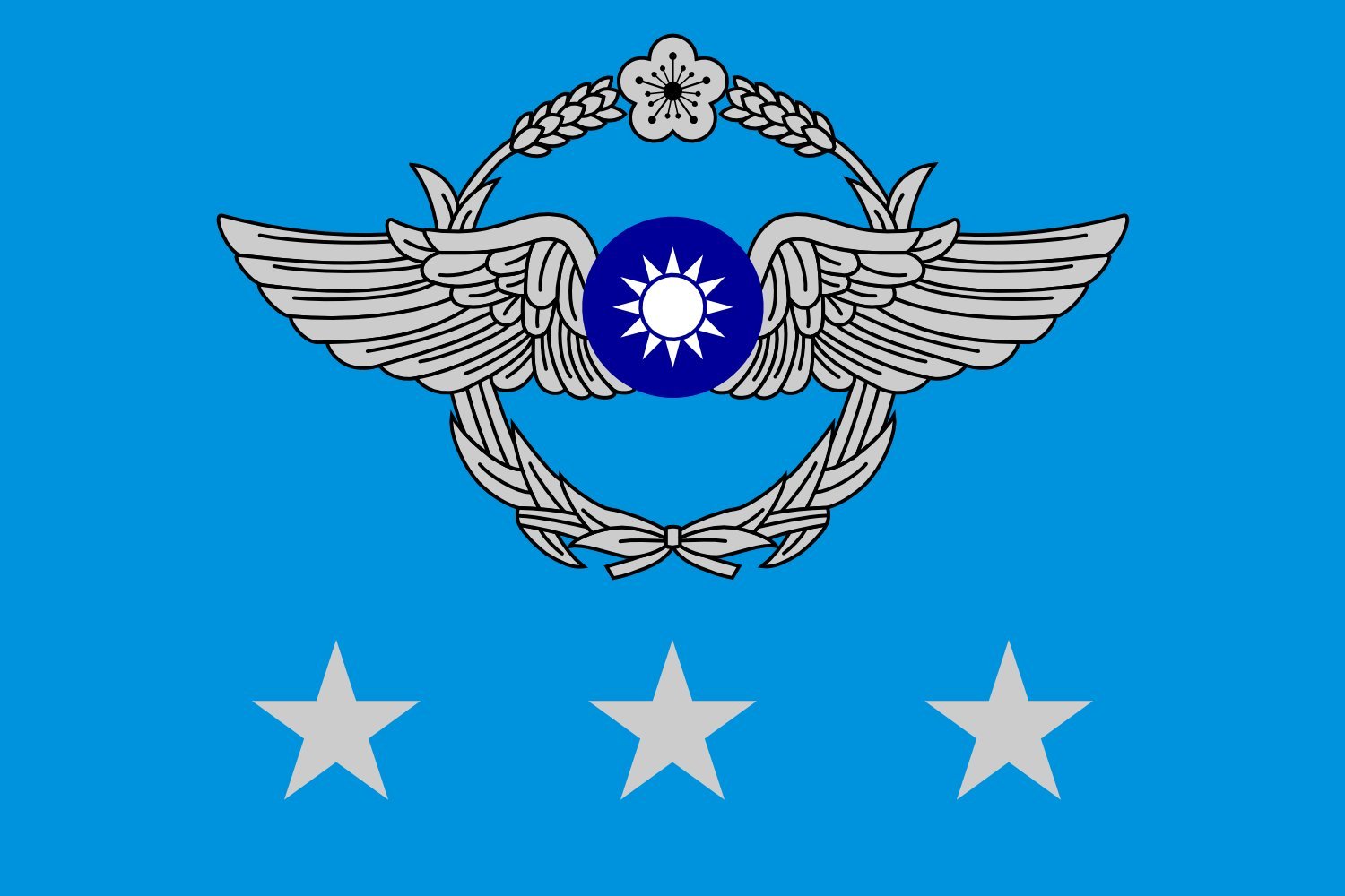 Drapeau ROCAF General S grand format paysage 1.35m² pour mât