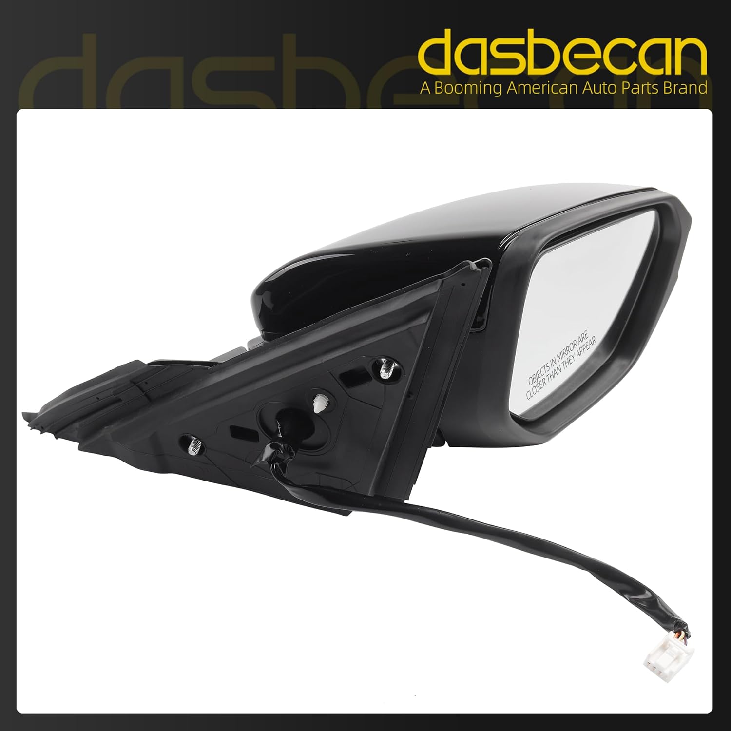 Dasbecan Right Passenger Side Door Mirror Compatible with Honda Civic 2016-2021 Power Glass Non-Heated Manual Folding Paint to Match Replaces 76208TBAC03ZA HO1321283 Black 3Pins (For US Built Models)