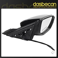Vista 7 de Dasbecan Espejo lateral derecho del lado del pasajero compatible con Honda Civic 2016-2021, vidrio eléctrico no calentado, plegable manual, pintura