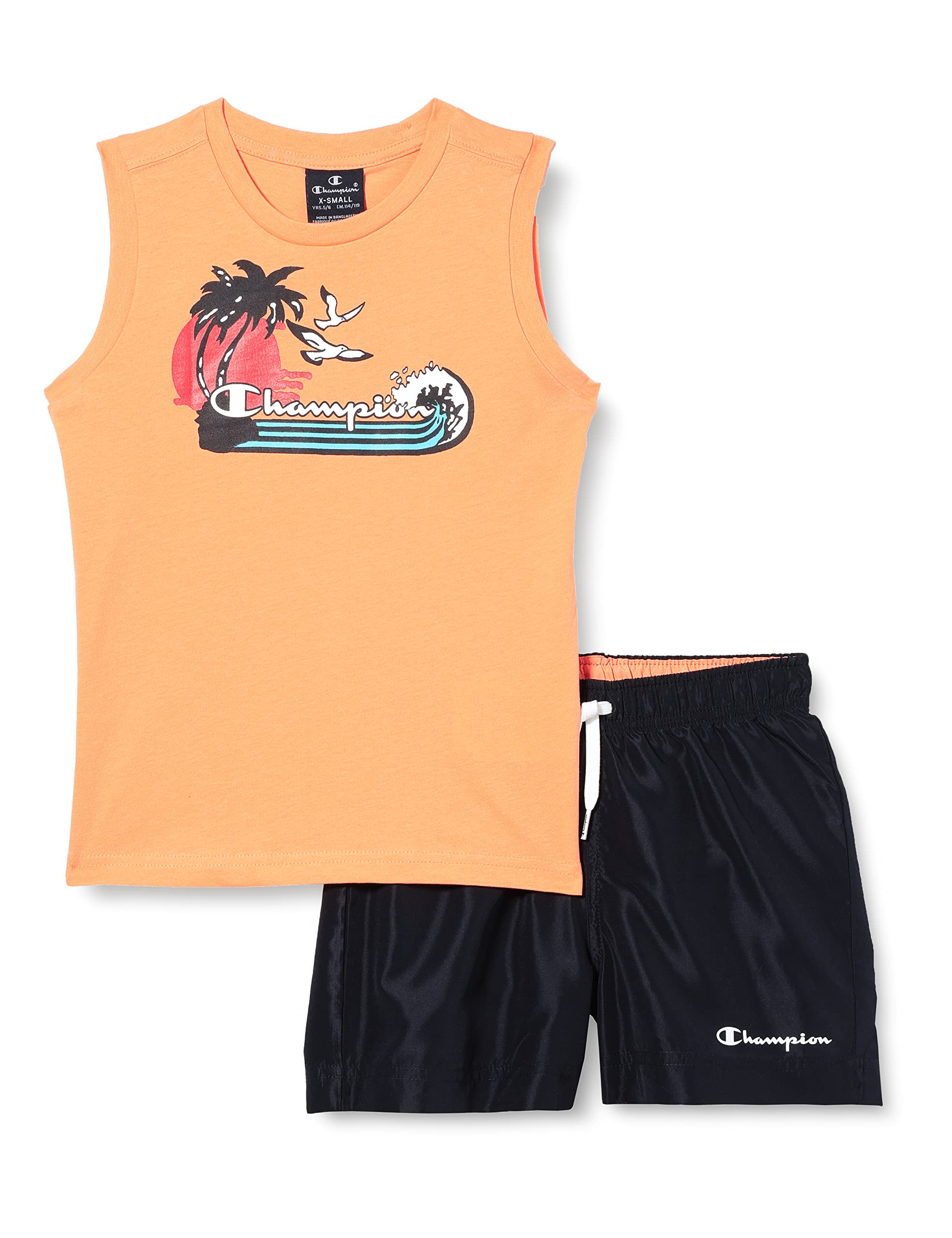 Champion Legacy Back To The Beach Graphic S/L T-Shirt & Beachshorts Completo para Niños