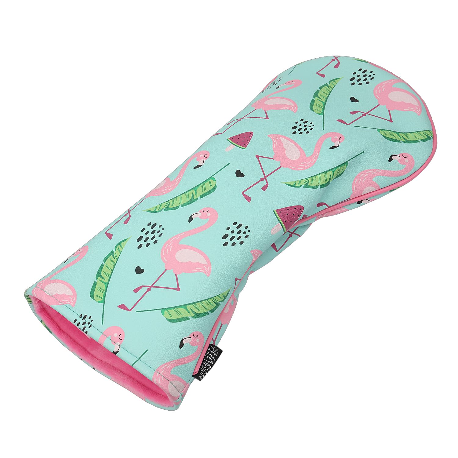 Blue&Pink Golf Headcover with Flamingos Design for Golf Club