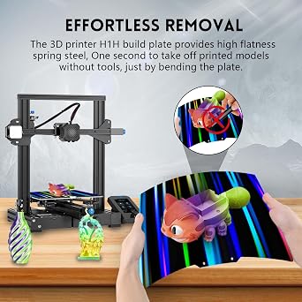 IdeaFormer-3D H1H Build Plate 235x235mm, Double Sided Light Beam+Phantom Flexible Spring Steel Sheet for Creality Ender 3/Ender 3 Pro/Ender 3 V2/Ender 3 V2 Neo/ELEGOO Neptune 3/Neptune 4/Pro Bed Plate