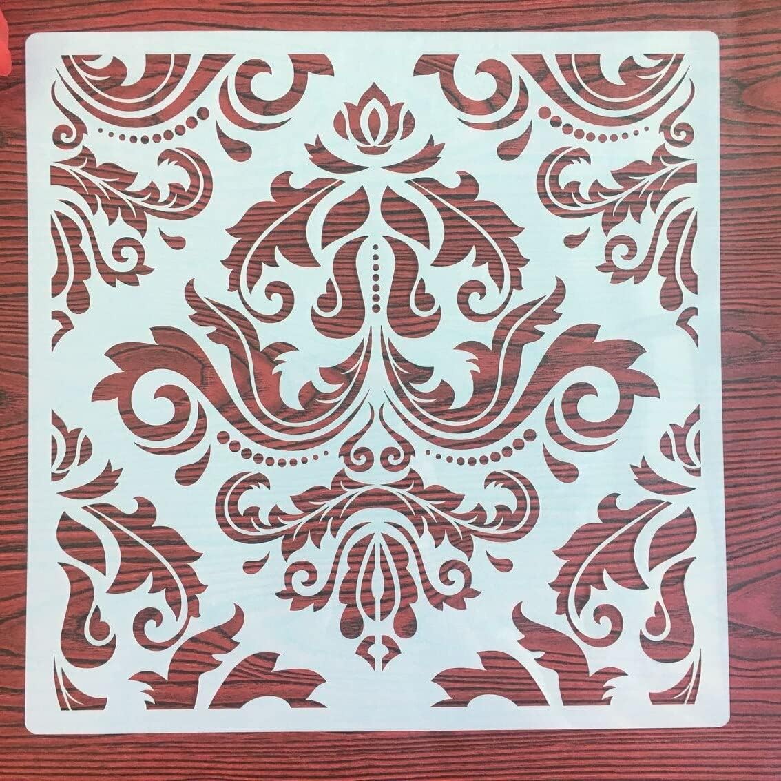 Reusable Stencil Art Templates,30x30cm DIY Craft Buddhist Lotus Mold for Painting Stencils Photo