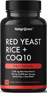 Natgrown Red Yeast Rice with CoQ10-1200 mg & CoQ10 100 mg - 120 Capsules