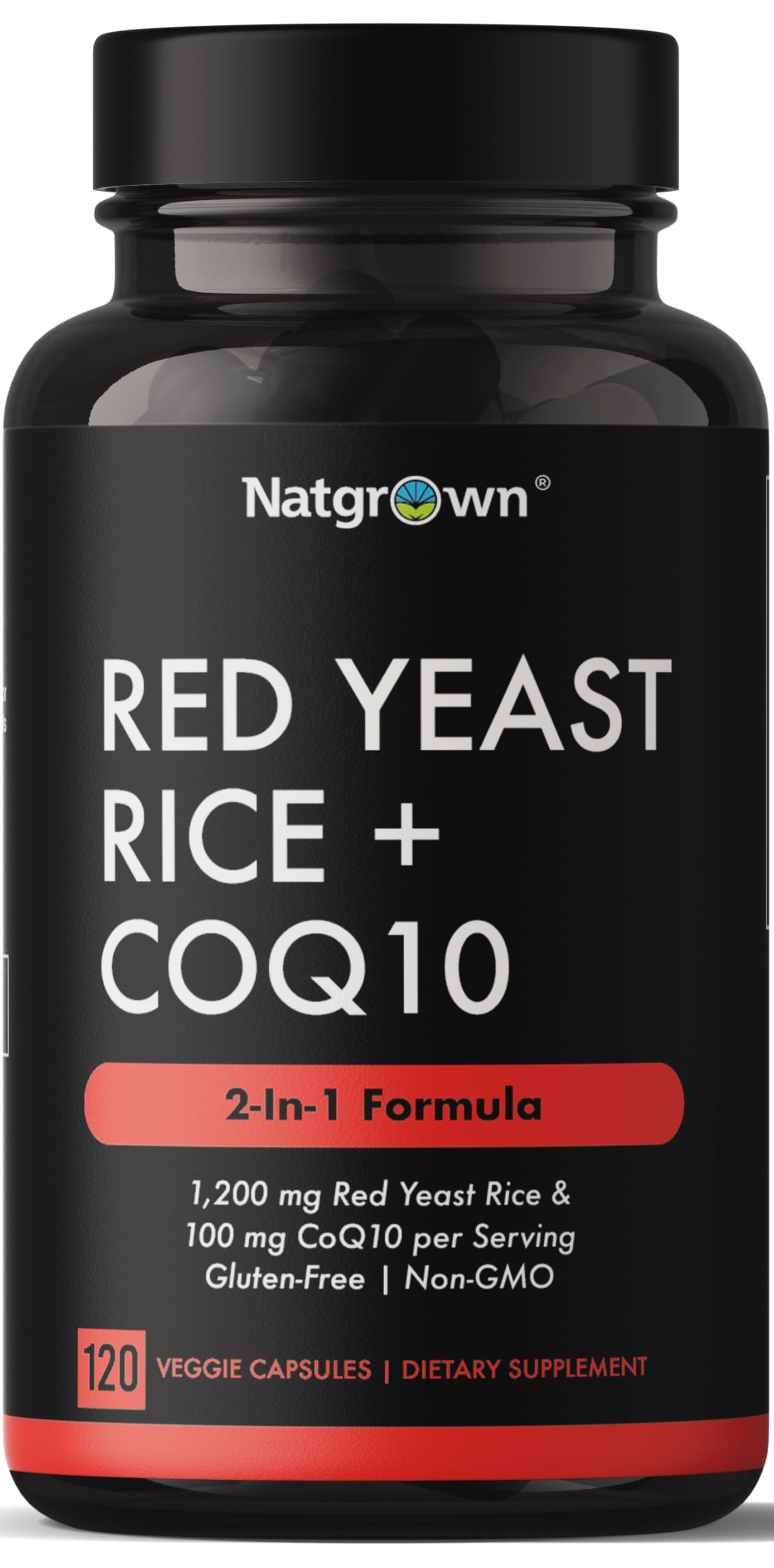 Natgrown Red Yeast Rice with CoQ10-1200 mg & CoQ10 100 mg - 120 Capsules