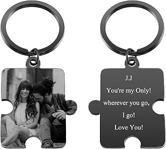 Personalized Master Custom Photo Keychain Calendar Matching Puzzle Keychain for Couples Friends Valentines Birthday 1pc/2pc