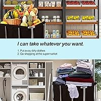 Vista 3 de Cesta de lavandería comercial con ruedas, industrial, 12 bushel, clasificadora, grande, impermeable, resistente, para el hogar, organizador