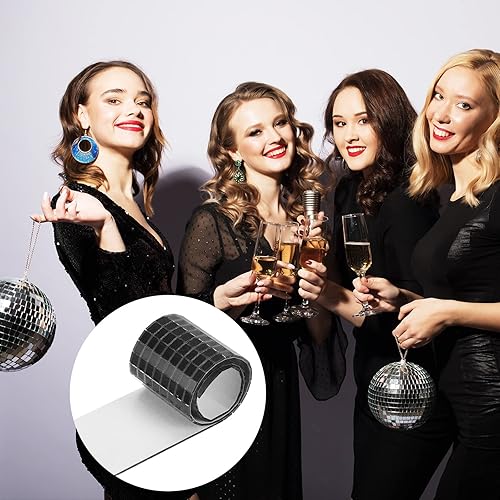 Miniatura 7 de Queekay 4800 unidades de azulejos de mosaico autoadhesivos de bola de discoteca de vidrio de 0.197 x 0.197 in, mini azulejos de discoteca, cinta