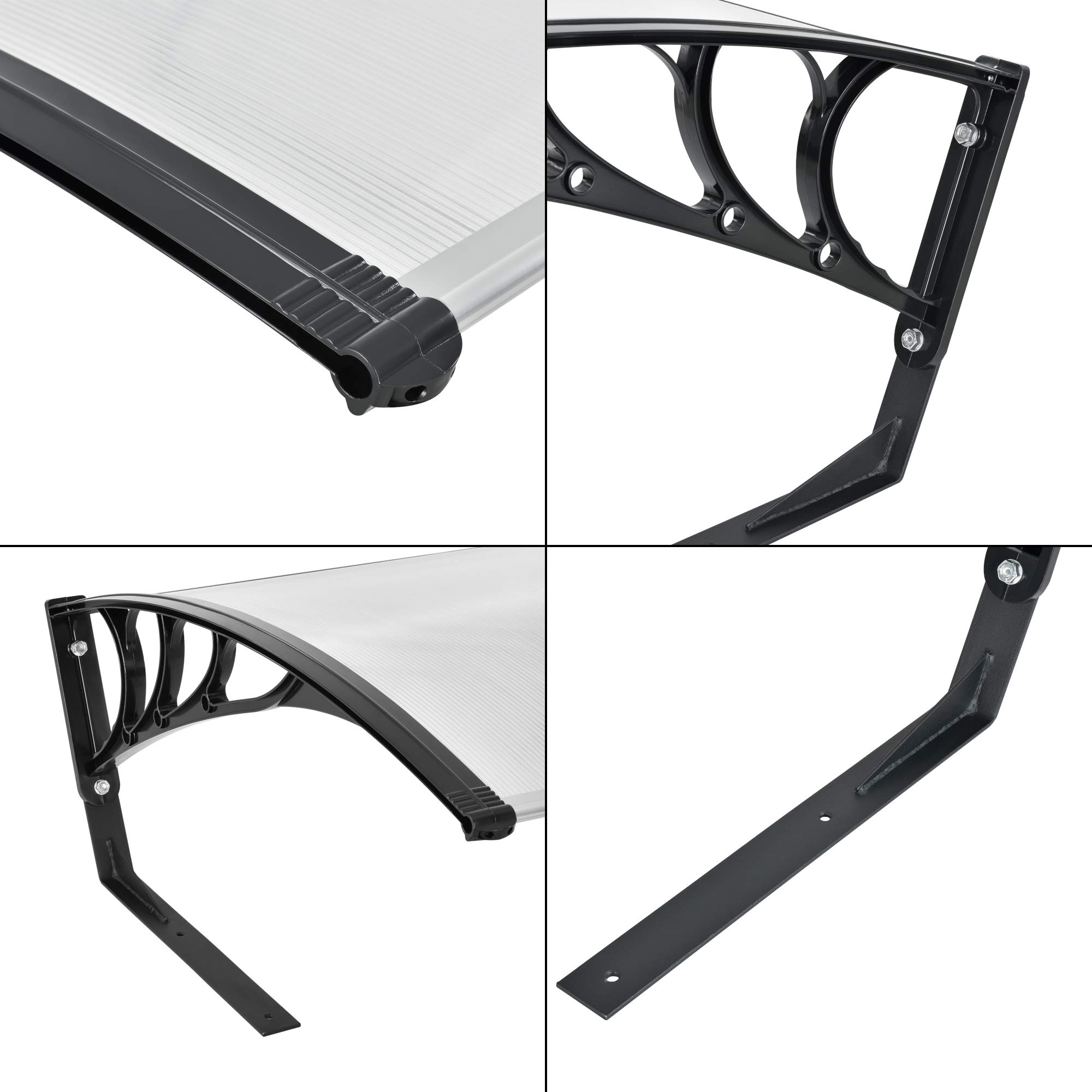 Garaje para Robot Cortacésped 78 x 103 x 45,5 cm Caseta para Robots Cortacésped Cubierta Techo Protección contra la Lluvia el Granizo y los Rayos UV Negro y Transparente