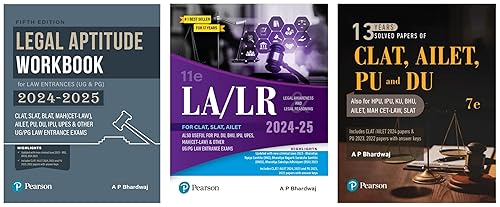 LA/LR Legal Awareness and Legal Reasoning (2024-25) for CLAT, SLAT, AILET &amp; Other UG/PG LAW Entrance +Legal Aptitude Workbook for Law Entrances (UG &amp; PG) + 13 Years' Solved Papers