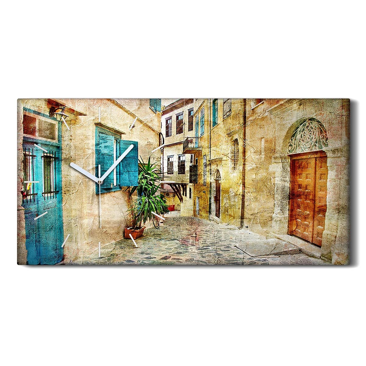 Horloge sur Toile 60x30cm Art Mural Salon Silencieux Moderne Décoration