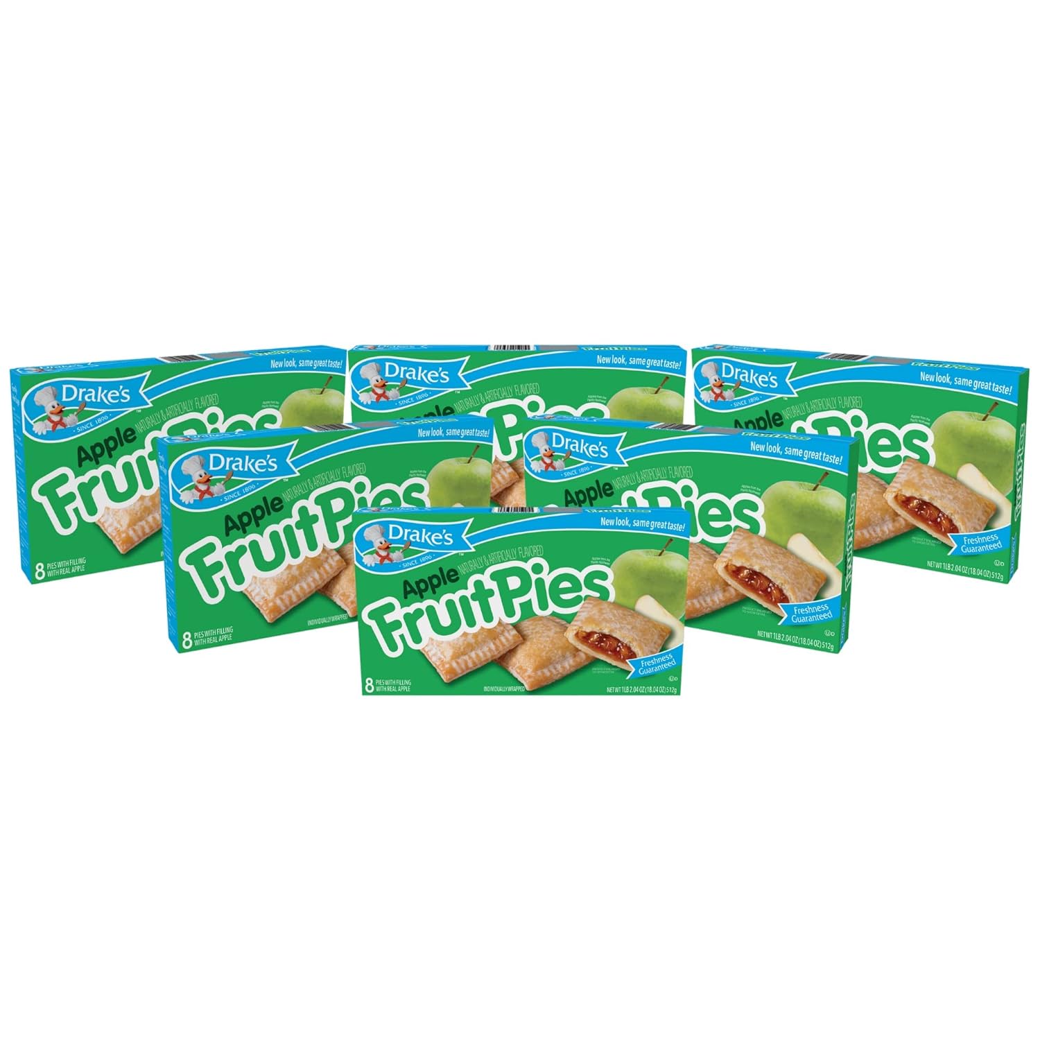 Amazon.com: Drake's by Hostess 8 ct Apple Fruit Pies 16 oz (Pack of 6 ...