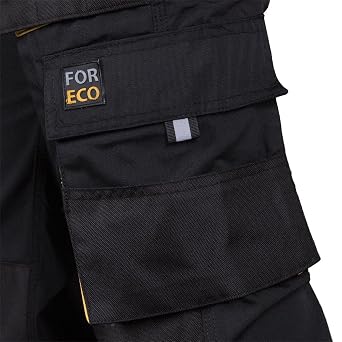 REIS FORECO-T BJS Work Trousers for Men | Safety Trousers | Cargo | Work Pants | Cut Protection Trousers | Black-Light Gray | Size: 48