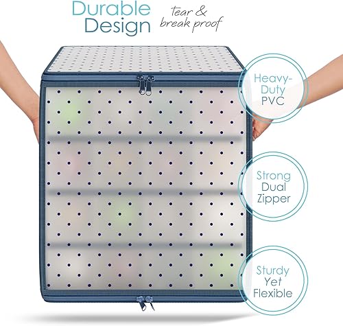 Miniatura 13 de Caja de almacenamiento grande para adornos de Navidad con divisores ajustables, contenedor de plástico para 128 adornos navideños o decoraciones