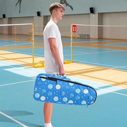 Miniatura 8 de Unisex Tennis Bag Breathable Cartoon Balls Blue Stars Multiple Tennis Badminton Racket Bag for Men Women Tennis Sport bolsa para raquetas de