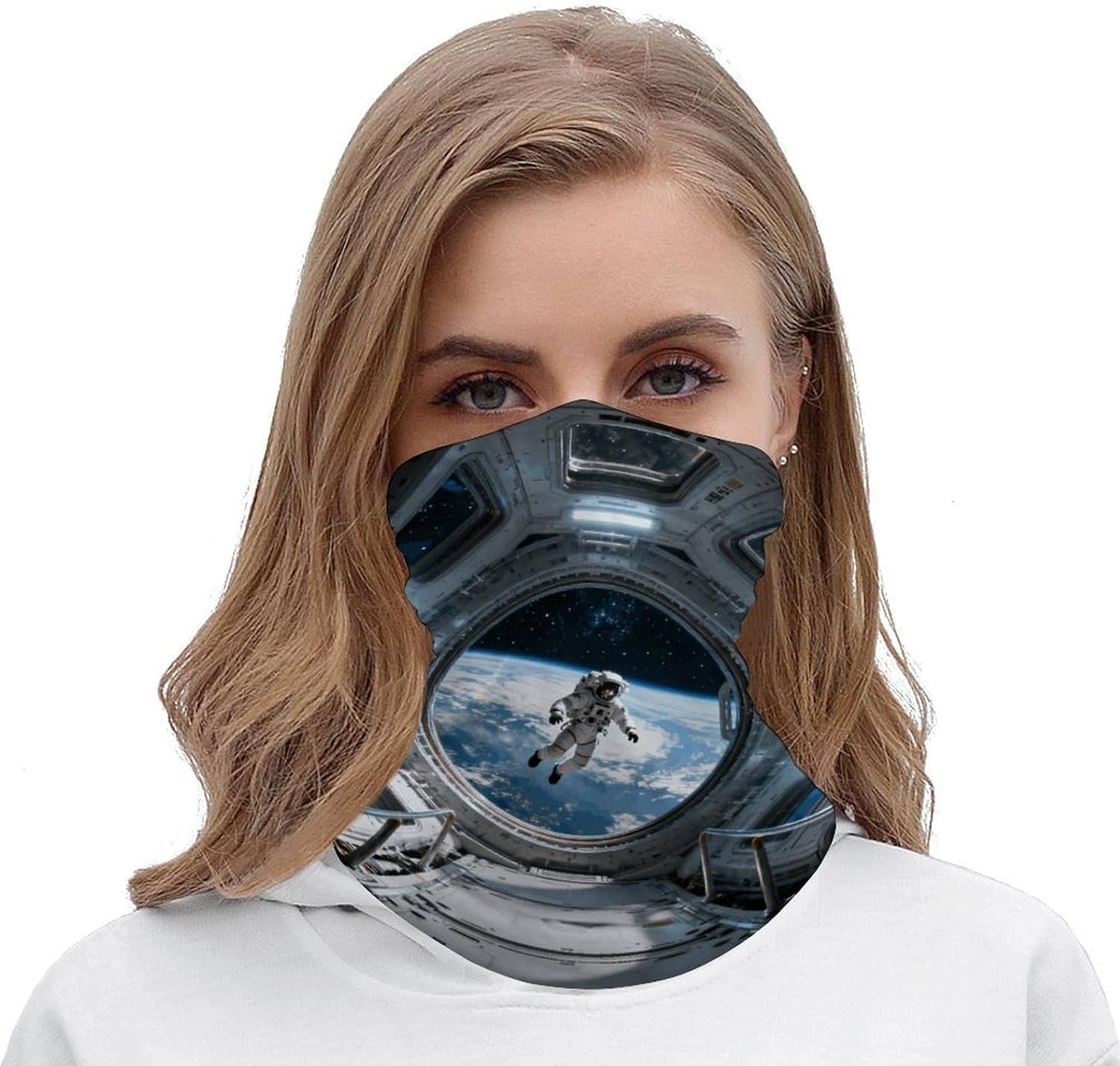 Sun UV Protection Neck Gaiter Upf 50+ Balaclava Ski Space Station Interior Face Mask Summer Face Cover Scarf Breathable Bandana for Fishing Hunting Kayaking Hiking Cycling Outdoor Activities
