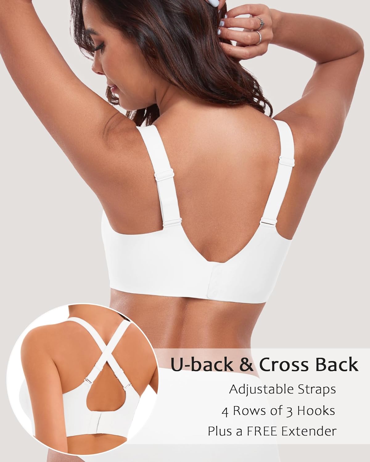 Vinfact Wireless Bras for Women No Underwire Scalloped Comfortable Push Up Supportive T-Shirt Bra Everyday Bra - Image 4