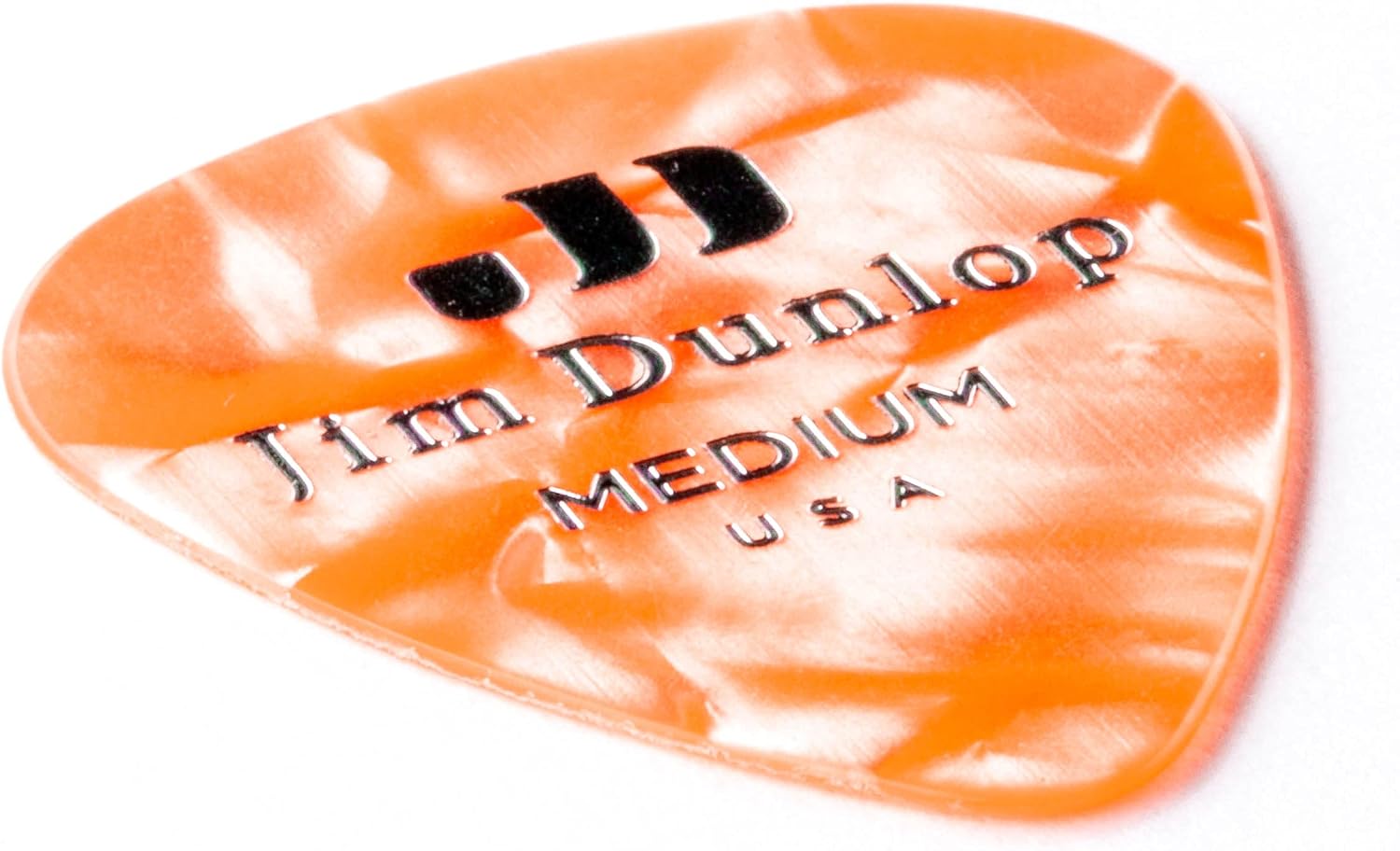 JIM DUNLOP 483P08MD Genuine Celluloid, Orange Pearloid, Medium, 12/Player's Pack