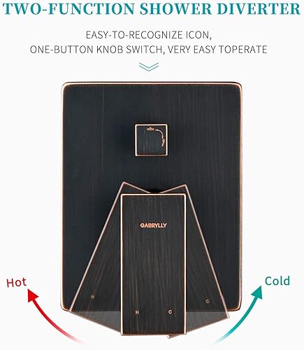 Miniatura 58 de Gabrylly Sistema de ducha dorado, juego de grifo de ducha montado en la pared para baño con cabezal de ducha de lluvia de alta presión de 10 Oro