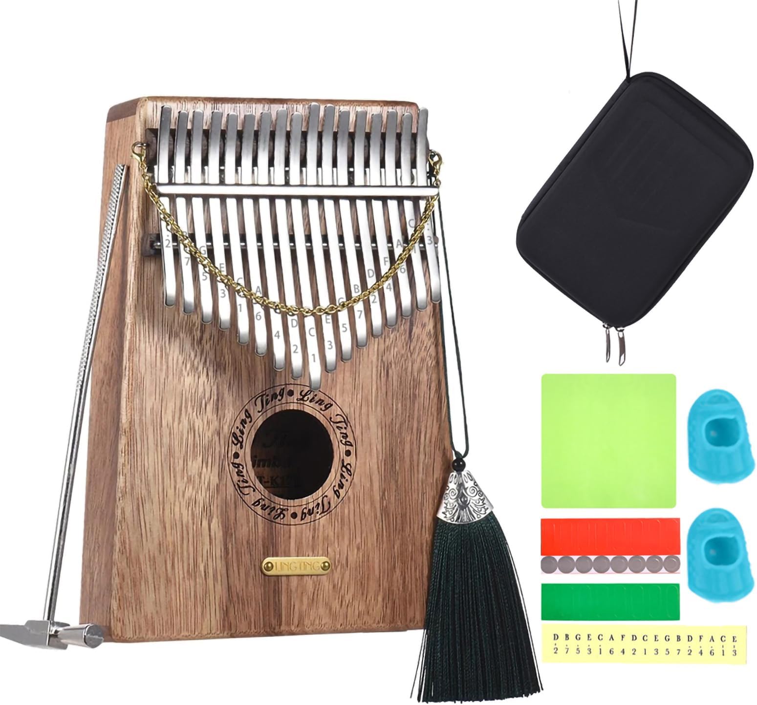 LingTing Solid Wood Kalimba Thumb Piano 17 Keys