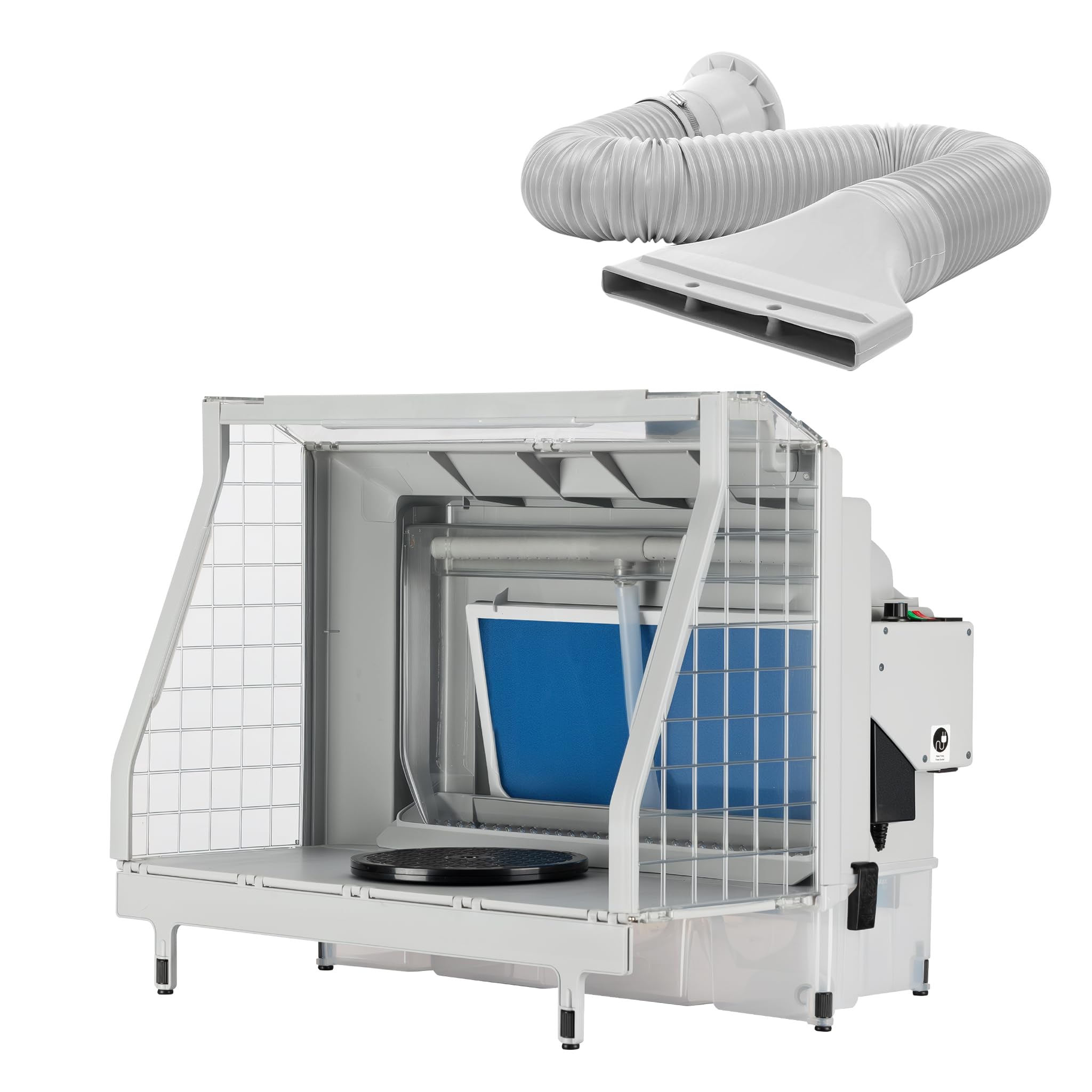 XPOtool Cabine d’Aspiration pour aérographie Airbrush 230 V – 52 DB – 11 m³/MN – avec Paroi d’Eau et Éclairage réglable – Extraction Vapeur Brouillard Peinture – Tatouage modélisme manucure Nail Art