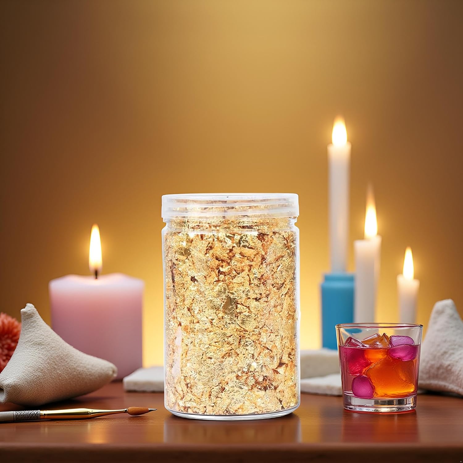 5g Gold Foil Flakes for Resin, Gilding Flakes for Candle Making, Crafting, Resin Accessories, Painting, Crafts, Nail Art Craft
