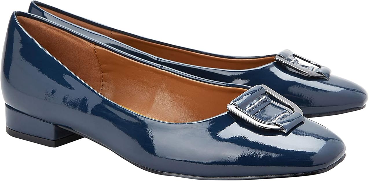 next Femme Chaussures À Boucle Bleu Marine Patent 42 EU : Amazon.fr:  Chaussures et Sacs