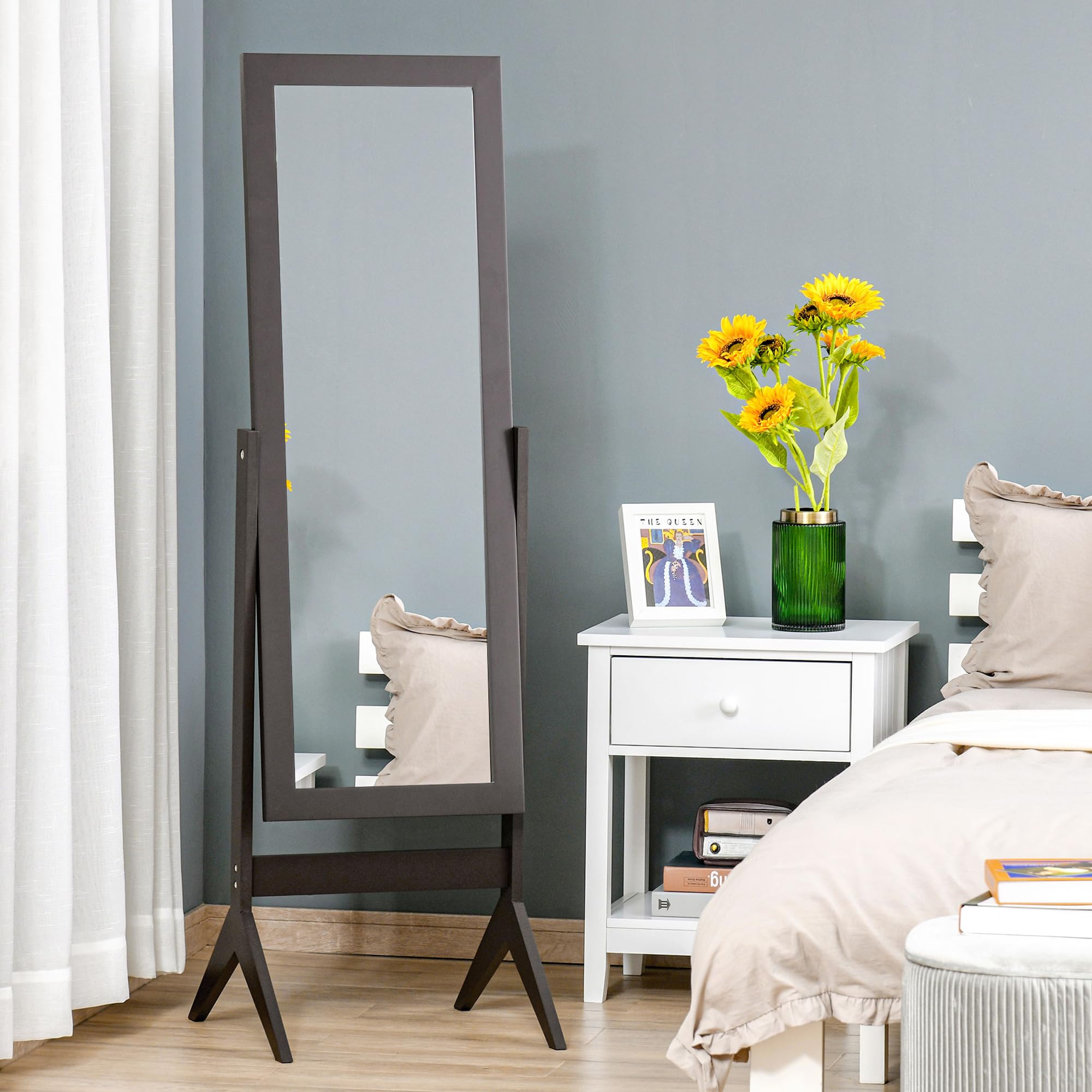 HOMCOM Full Length Mirror, Free Standing Full Body Mirror with