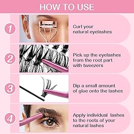 280 Pcs Individual Lashes 30D+40D Mixed Lash Clusters 14 Rows Cluster Lashes that Look Like Eyelash Extensions DIY Lash Extension Self Application At Home (30+40-C-14-20mix)