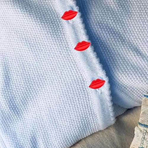 Miniatura 6 de EXCEART 100 botones en forma de labio, boca roja, botones de costura de plástico para manualidades, bufandas, bufandas, ropa, accesorios para muñecas