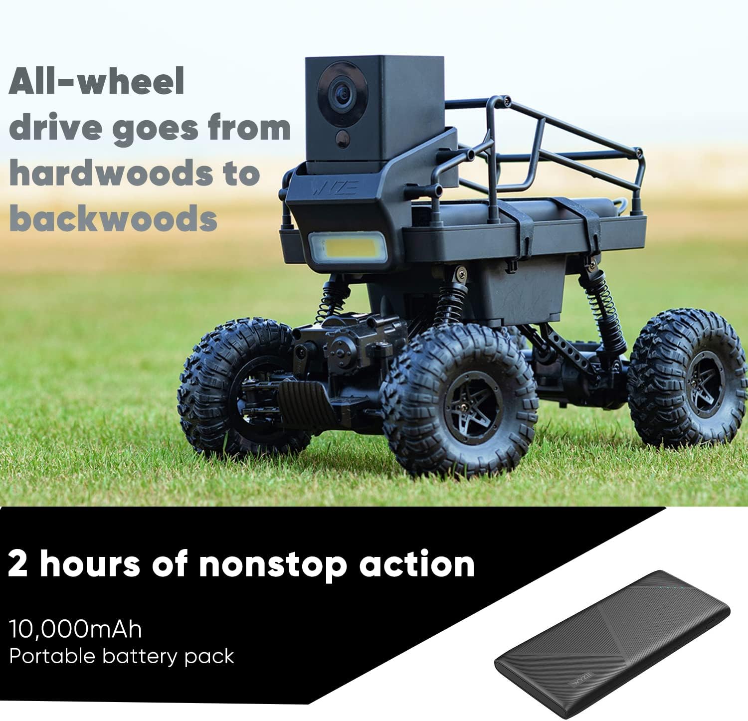 Wyze Car, RC Car Remote Control Car for Adults with 1080p Full HD FPV WiFi Camera, 2.4Ghz All-Wheel Drive Off-Road Trucks with LED Headlights, Two Battery Modes for 2-Hour Play : Toys & Games