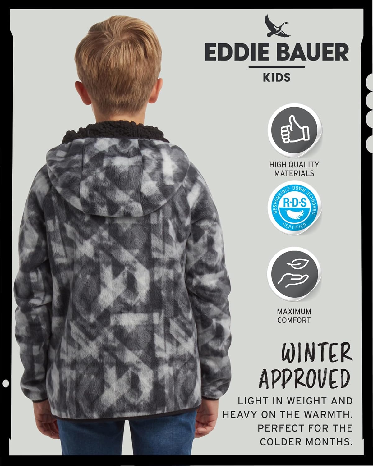 Eddie Bauer Kids' Fleece Jacket - Soft Fleece Sherpa Lined Hooded Jacket for Boys and Girls - Cozy Full Zip Up Hoodies (5-20) - Image 6