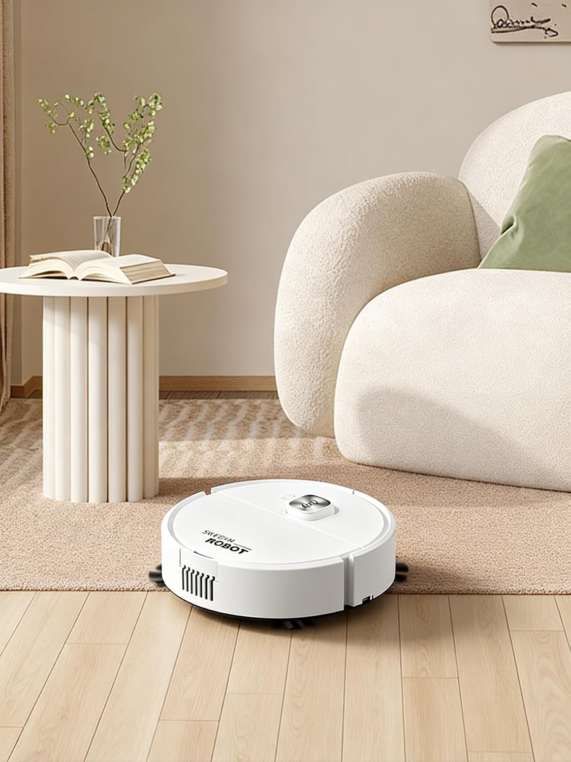 Automatic Mini Robot Vacuum, Slim Low Profile Floor Cleaner for Small Apartments, Dorms, and Kids Rooms