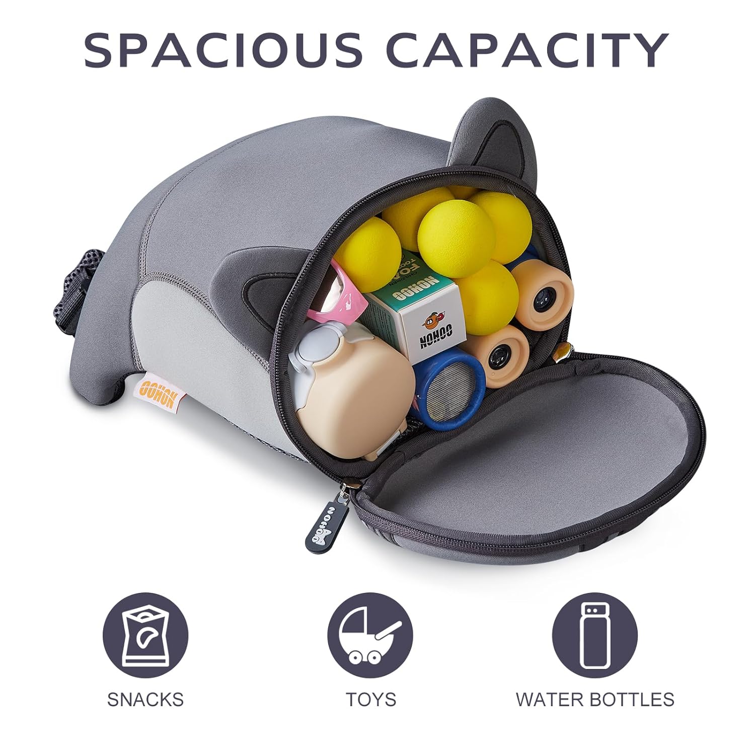 NOHOO Toddler Backpack Leash, Mini Cute Cartoon Animal, Waterproof Travel Book Bag for Baby Boys Girls 3~6 Years(Cat)