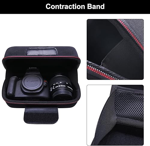 Miniatura 5 de LTGEM Estuche para cámara para Canon EOS Rebel T7  R50  R100  R50 V  T6  R8  R10  RP  SL3  R5  T100 DSLR SLR y lente de 18-55mm18-45mm con correa