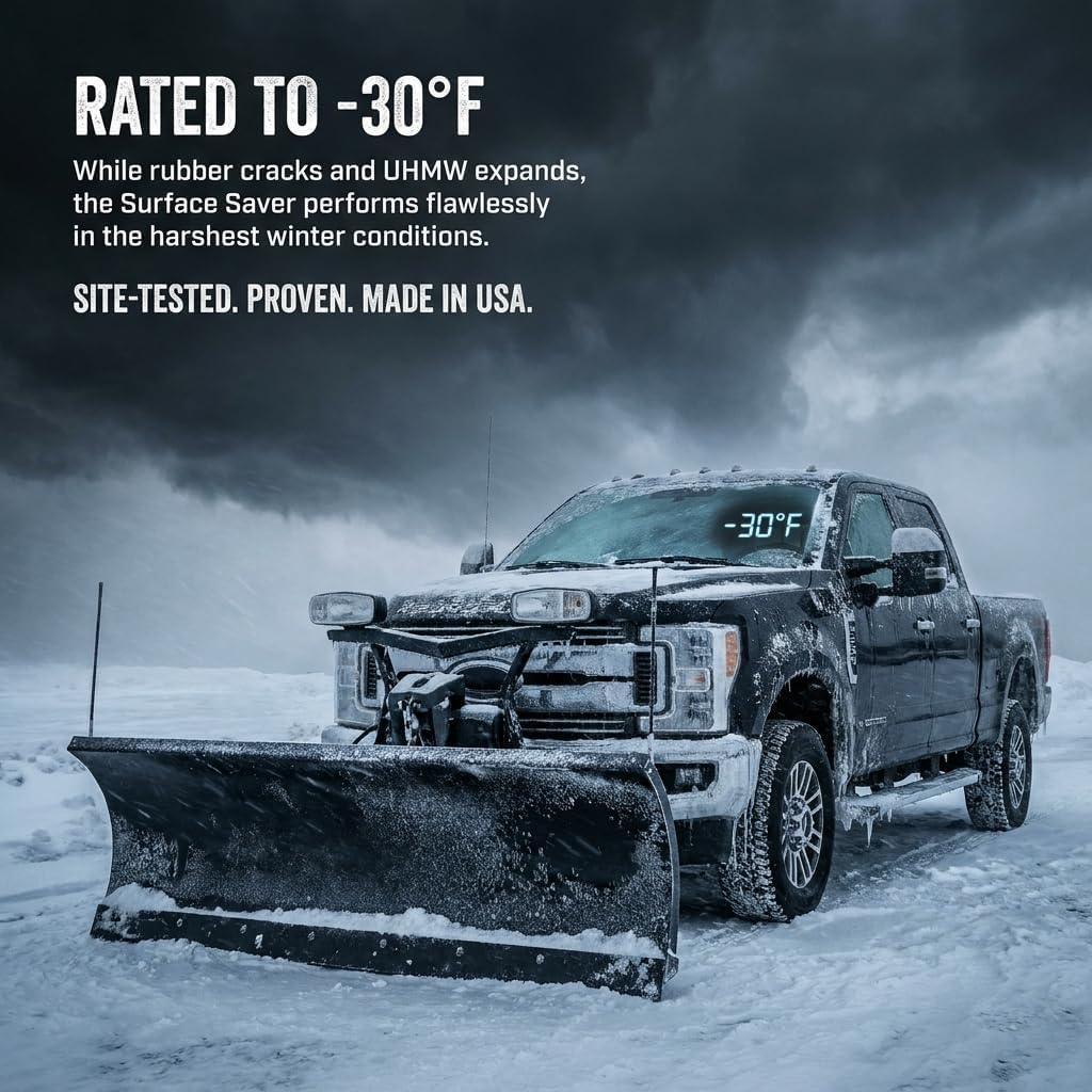 Surface Saver Polyurethane Snow Plow Cutting Edge – Outlasts Rubber 5X – No Surface Damage – Made in USA – Fits Truck ATV UTV Tractor – Holes Not Included – 84" (1"x6")