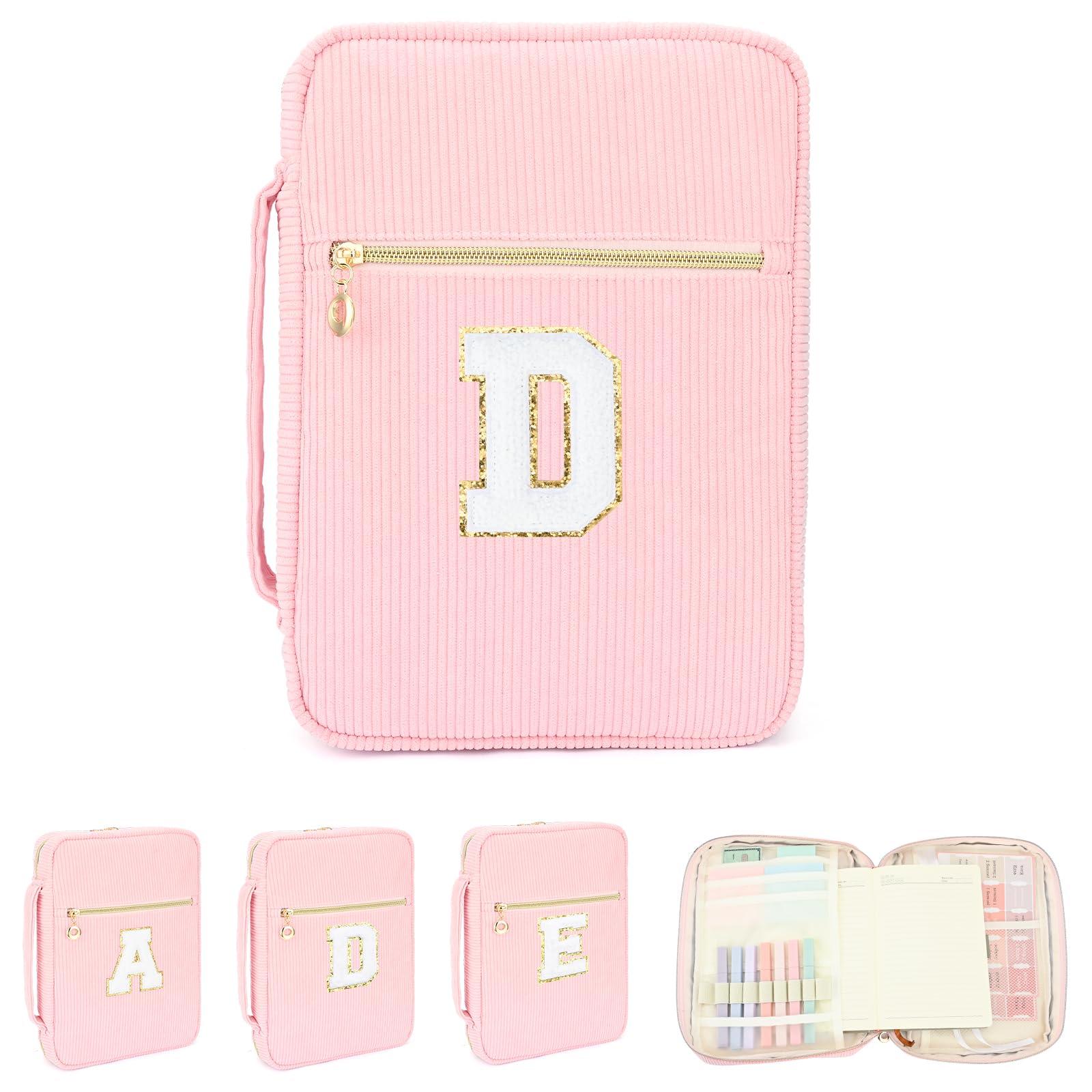 OAHIWLH Bible Cover Case for Women, Initial Personalized Letter Bible Gift, Soft Bible Bag Bible Study Supplies, Bible Carrying Case for Women Girls,