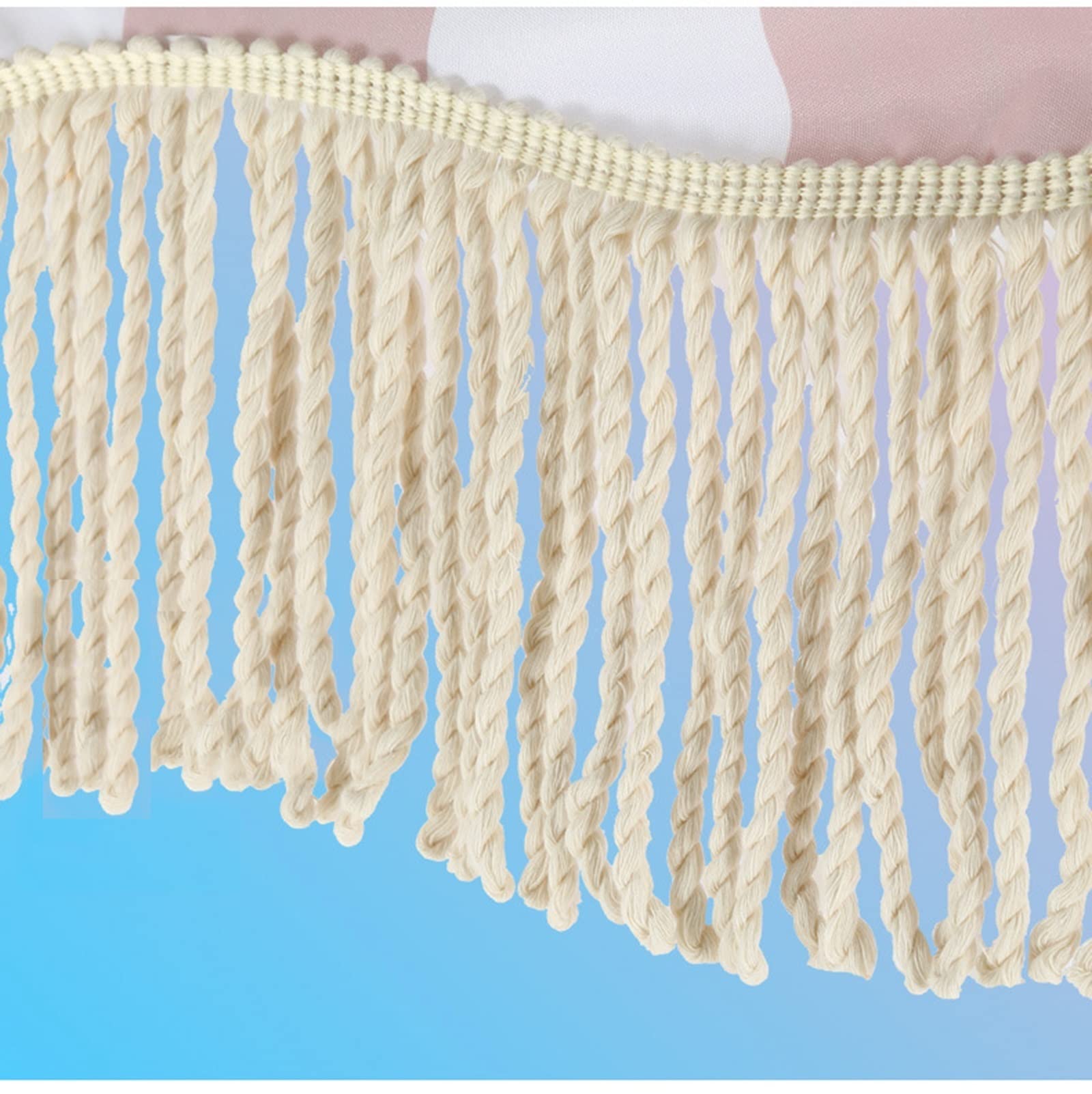 Ombrellone Strisce Vintage 2m Con Frange E Inclinazione – Palo In Legno, 8 Costole, Per Giardino E Spiaggia - 2