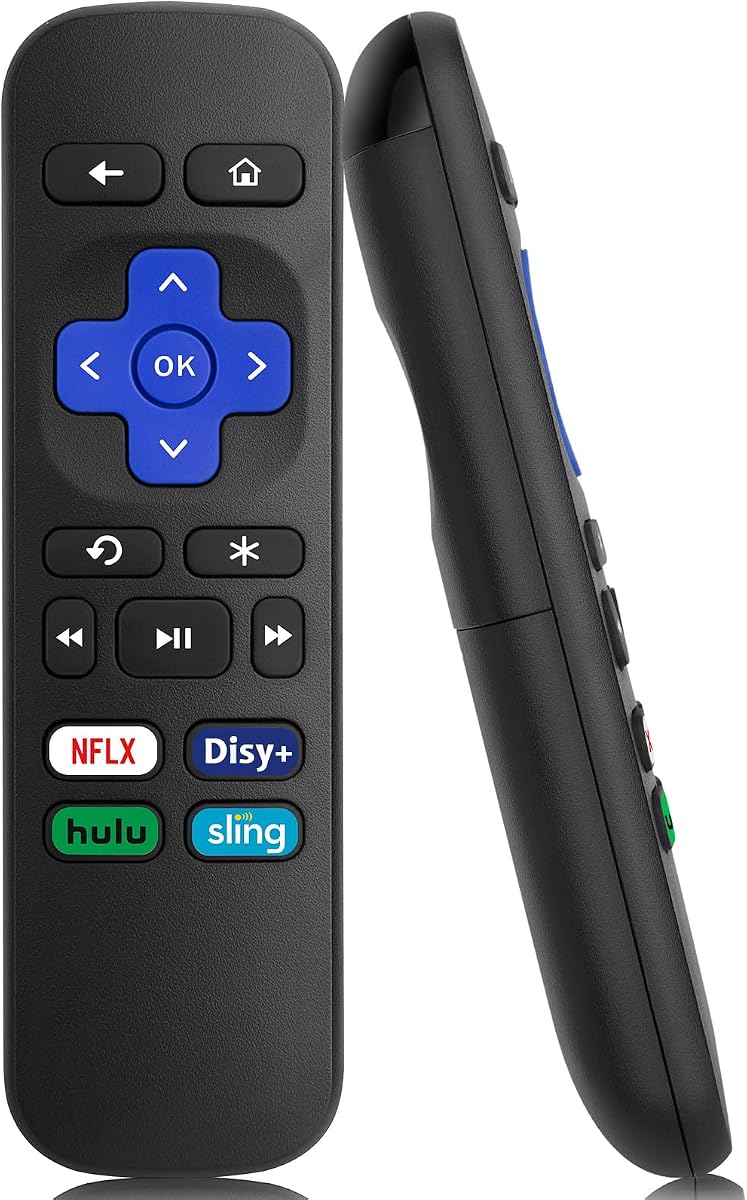 Control remoto de repuesto para Roku Box-Express-Player-Premiere, 1 2 3 4 | NO para Stick o TV, no requiere configuración, control remoto por infrarrojos, 4 accesos directos, con manual de usuario, material ABS