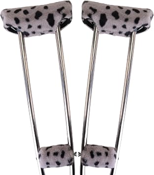 Crutch Pads & Hand Grips Set 4-Piece Memory Foam Underarm Pads & Non-Slip Covers Soft Breathable Machine Washable for Adults Teens Pressure Relief HUA-3