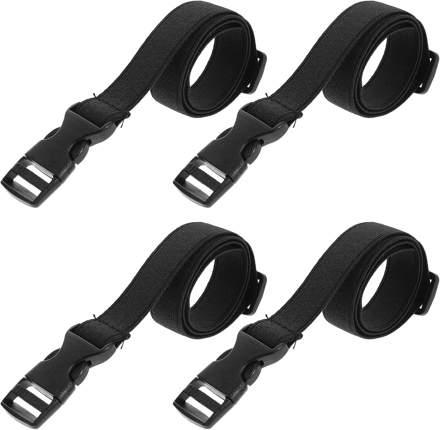 4pcs Adjustable Plastic Buckle Luggage Strap Belts Elastic Quick Release Suitcase Fixing Straps 2.5x50cm Travel Connector for Backpacks and Outdoor Use