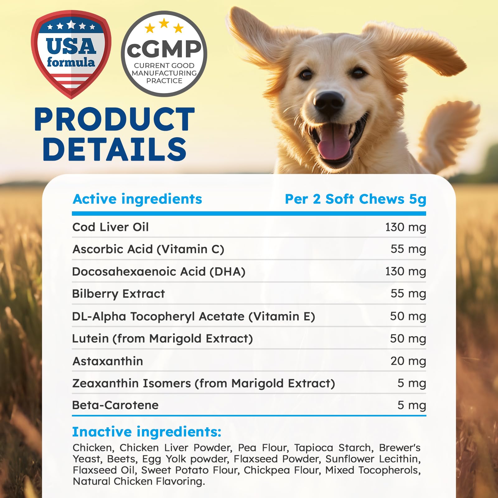 Vision Chews for Dogs Chicken 150 Count with Lutein and Bilberry — Amazon image 5