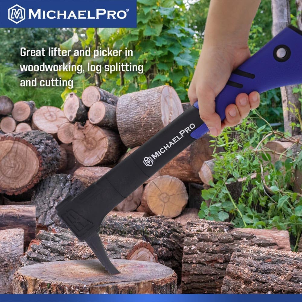 MichaelPro 16-Inches Pickaroon, Forged Steel Hookaroon with Weather-Resistant and Shock Absorbing Handle for Logging, Log Lifting and Dragging | MP004024