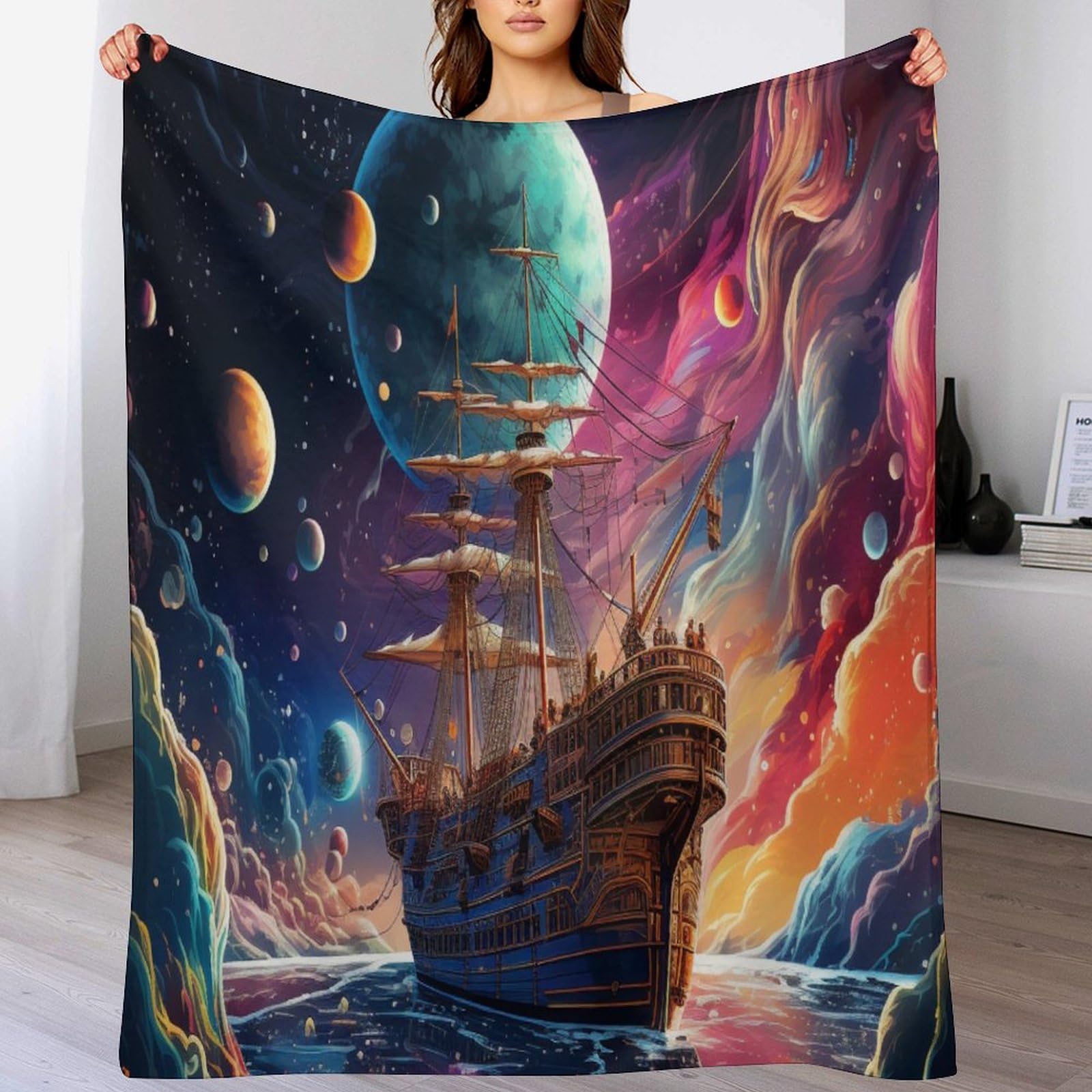 Couverture pirate en flanelle pour des soirées cinéma cocooning sur le sofa