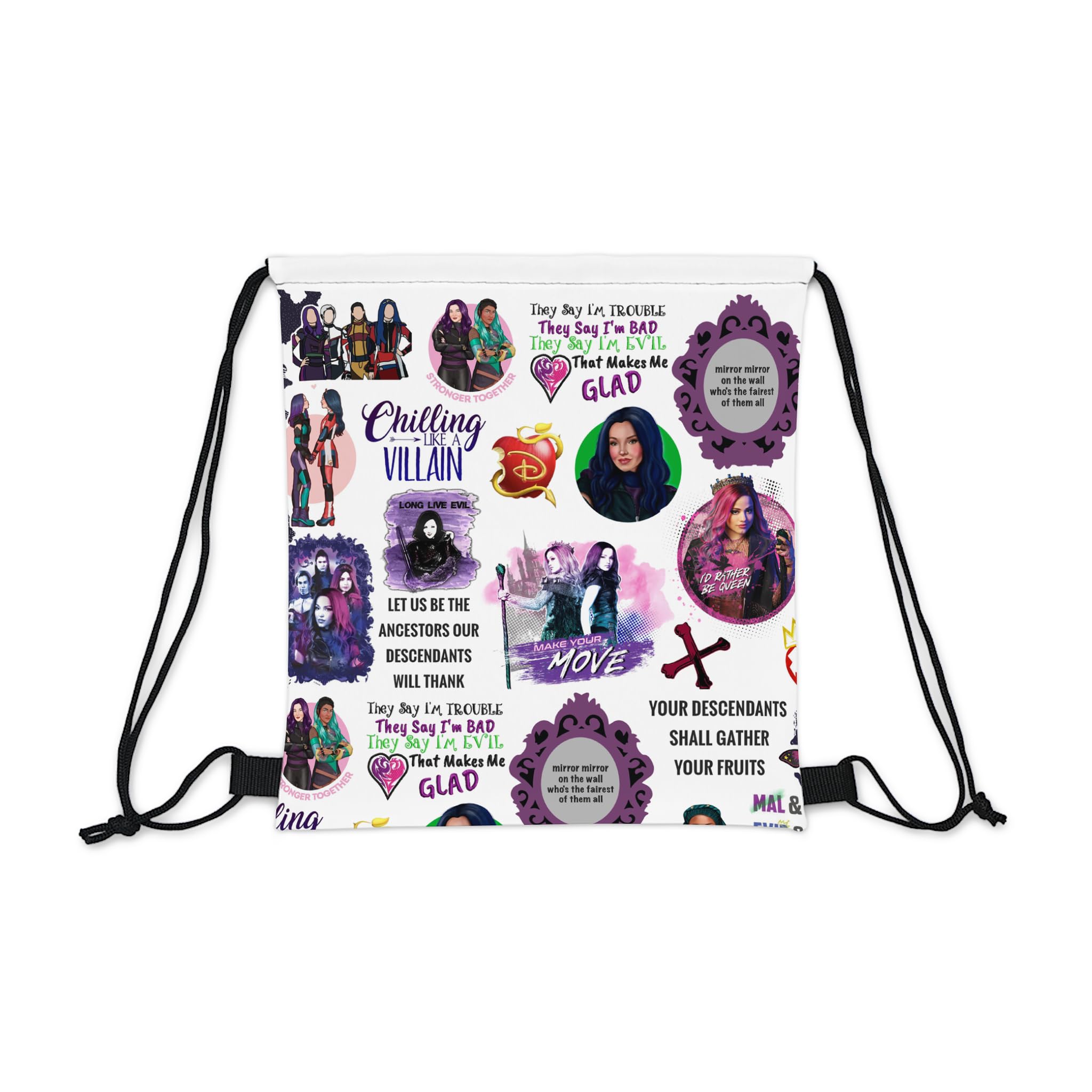 Drawstring Backpack Bag Descendants for Woman Man Light Outdoor Sport Waterproof Sackpack for Sport Beach Gym Yoga Shopping