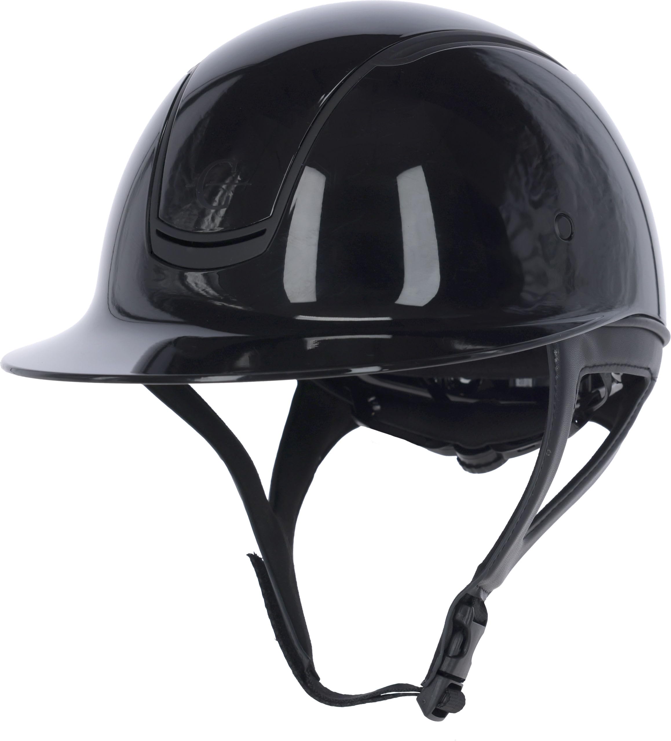 Covalliero Casque d'équitation Eclipse Polo, aspect brillant, système disque, sécurité ERT, excellente ventilation, doublure intérieure amovible, noir laqué, 56-58 cm