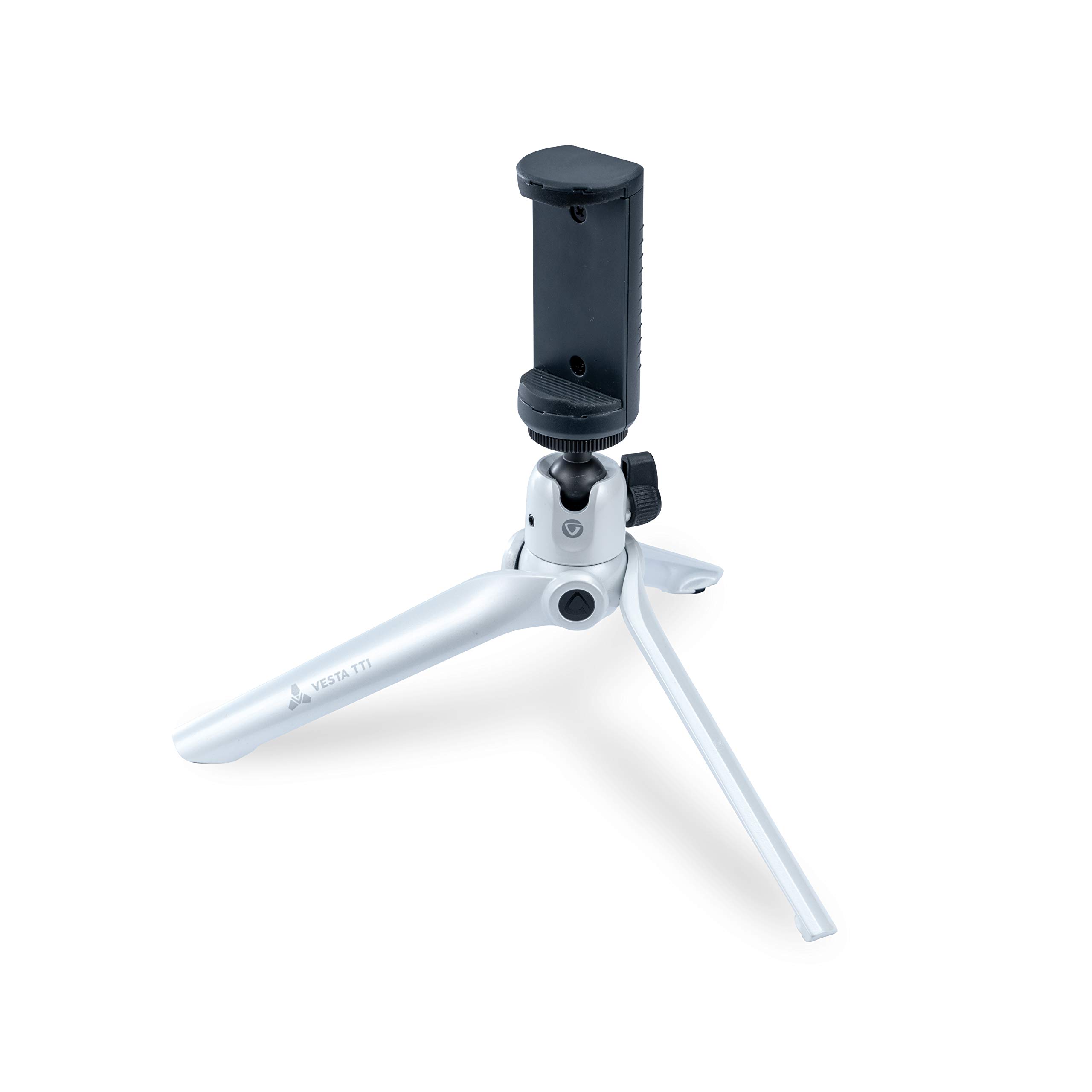 VANGUARD Vesta Mini Aluminum Tabletop Tripod with Smart Phone Holder - White Pearl