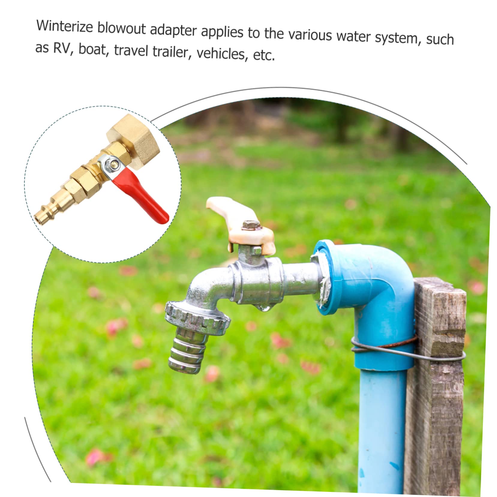 Adattatore di Scarico Filettato Interno 1/4 in Ottone per Rv | Raccordo Rapido Valvola a Sfera, per Blowout Invernale, Adatto a Acqua e Impianti su Barca