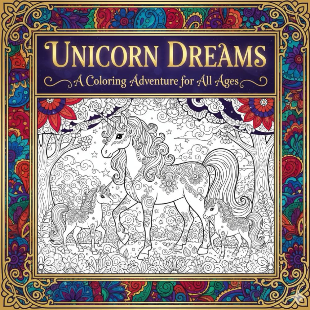 Unicorn Dreams: A Coloring Adventure For All Ages: Relax and unwind with the beauty of fantastical unicorns, a step beyond everyday life.